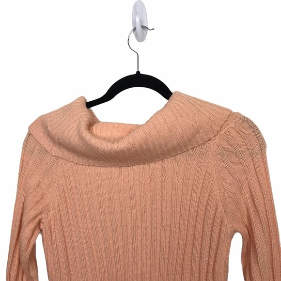New York & Co Company Soho Jeans Peach Cable Sweater - Picture 6 of 9